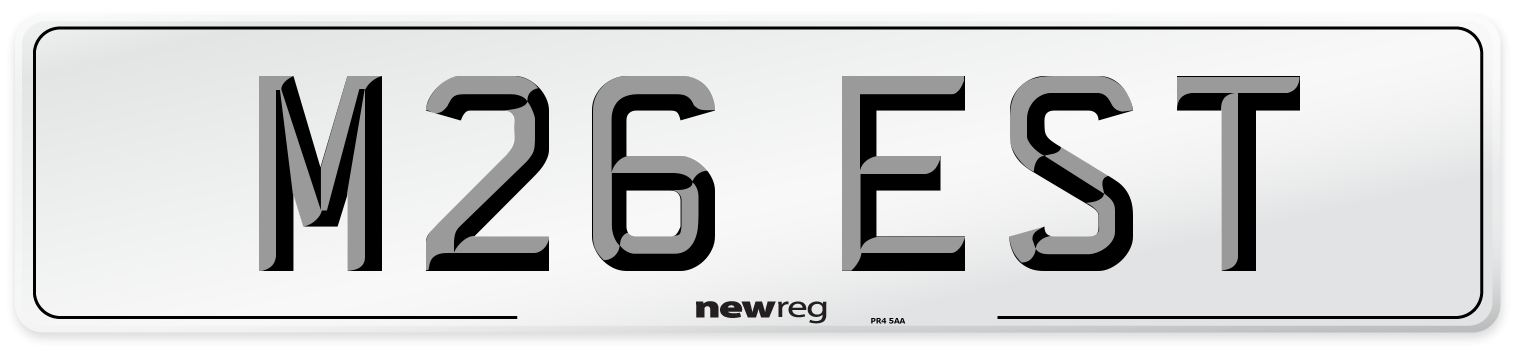 M26 EST Number Plate from New Reg